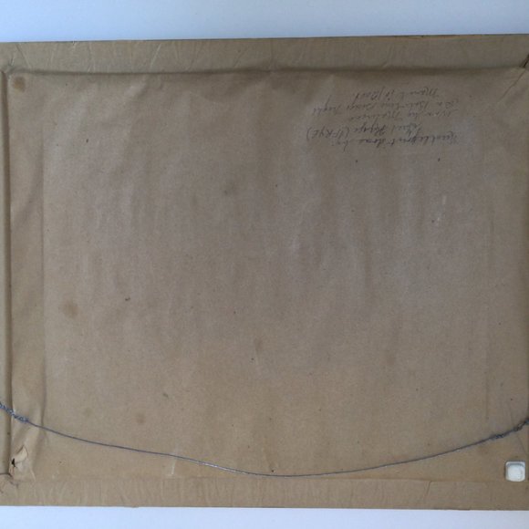 Beautiful needle art needlepoint 2 birds gold tone bamboo looking frame 16" x13" - Picture 5 of 6